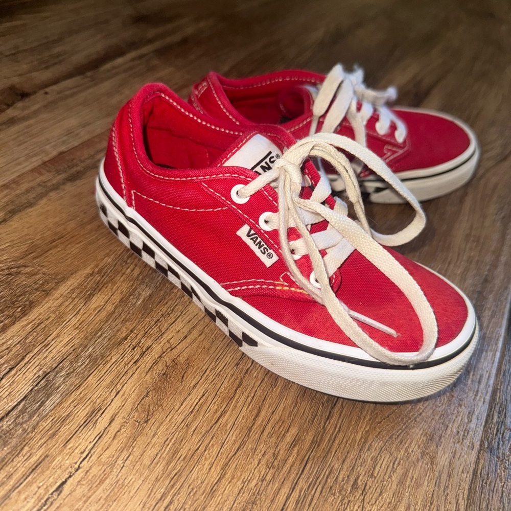 Vans Kids Red and White Sneakers